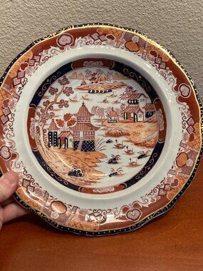 ⭐ Vintage Real Ironstone China Plate – Chinoiserie / Imari‑Style – 10” – England